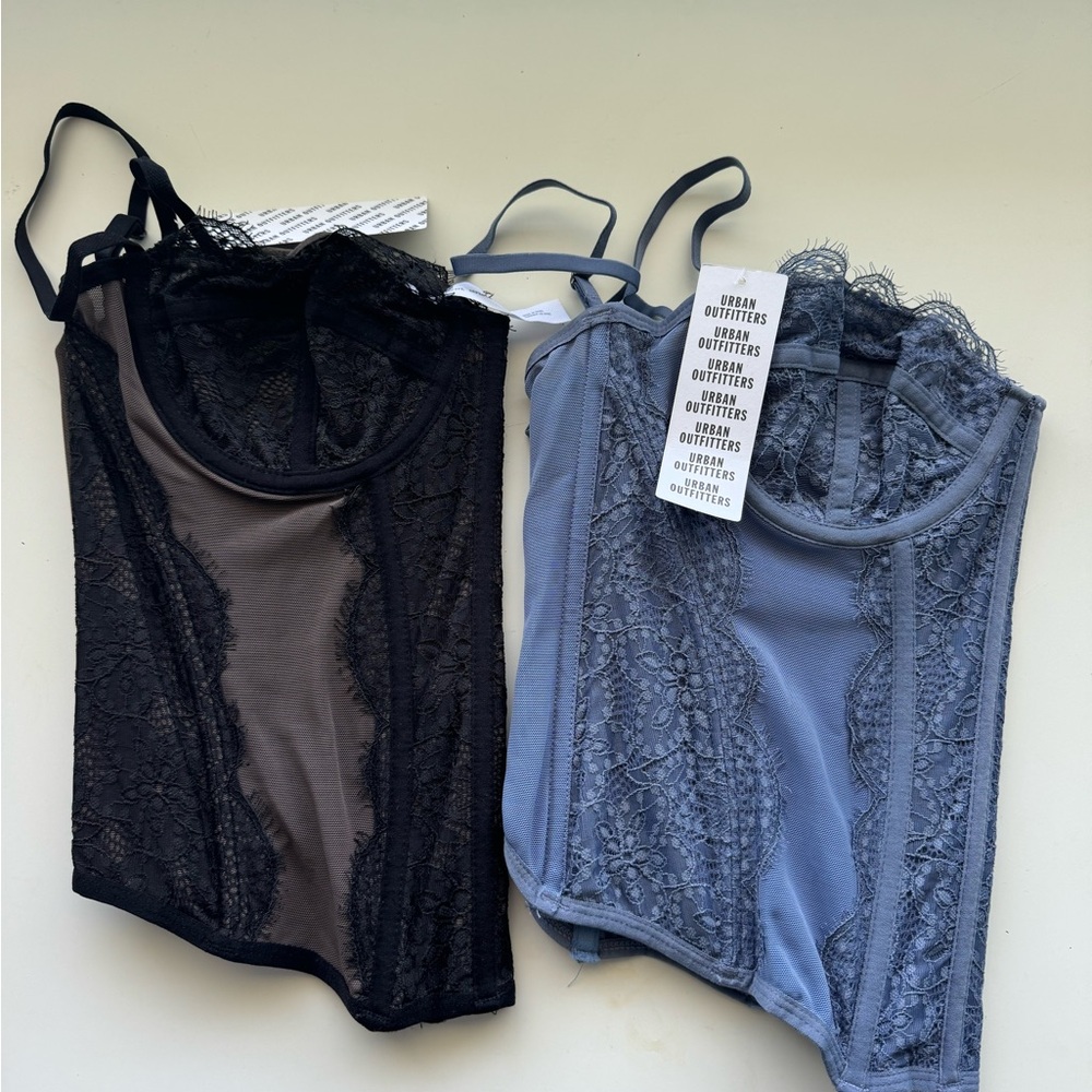 Urban Outfitters corset blue and black